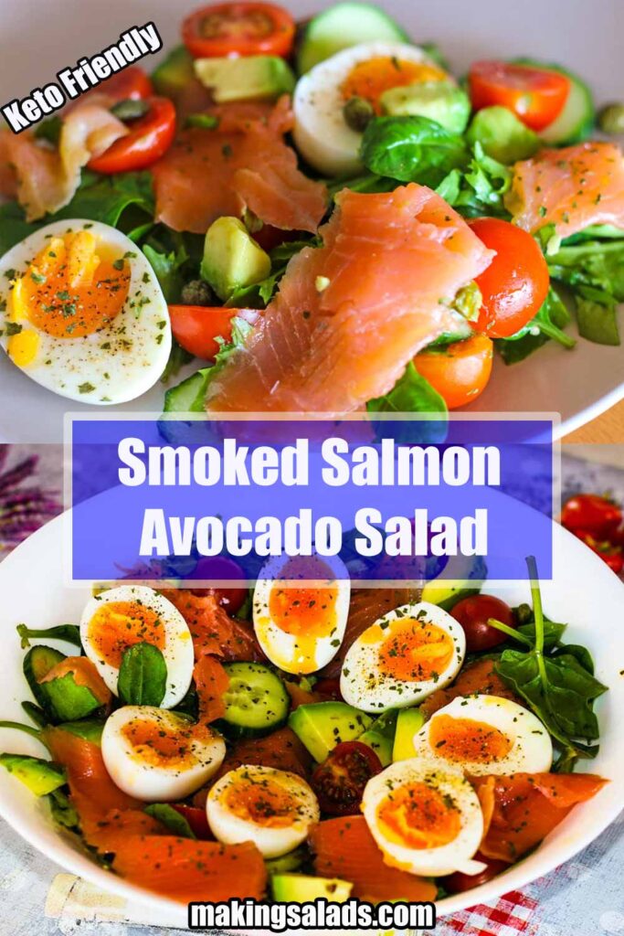 smoked salmon avocado salad pin