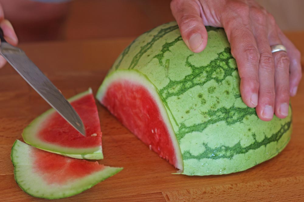 cut the watermelon stems off